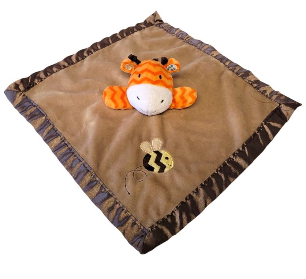 Circo Giraffe Lovey Security Blanket Bumble Bee Brown Orange 13" Plush Satin